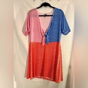 ASOS multi color gingham dress